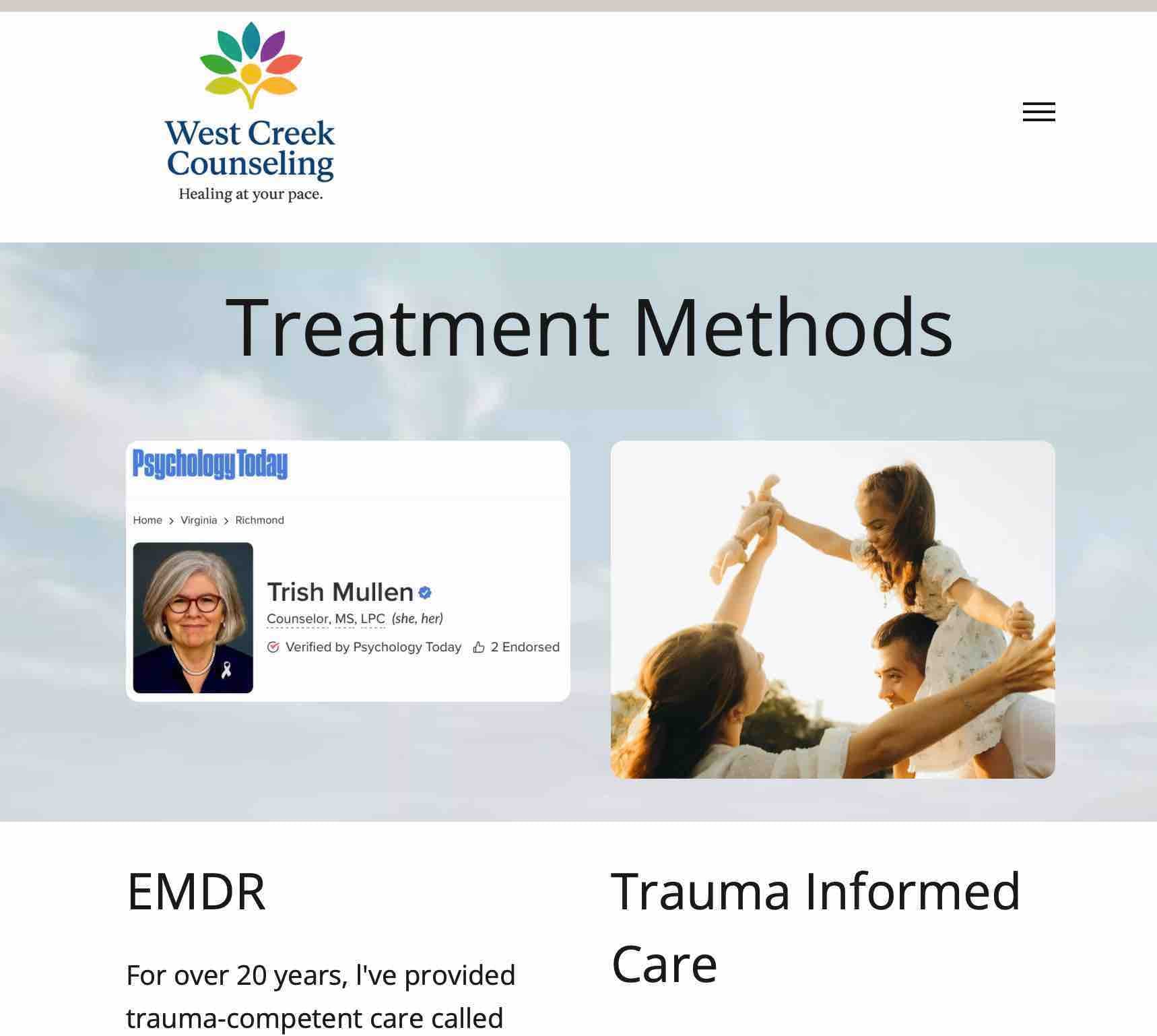 West Creek Counseling website by Robyn Fear